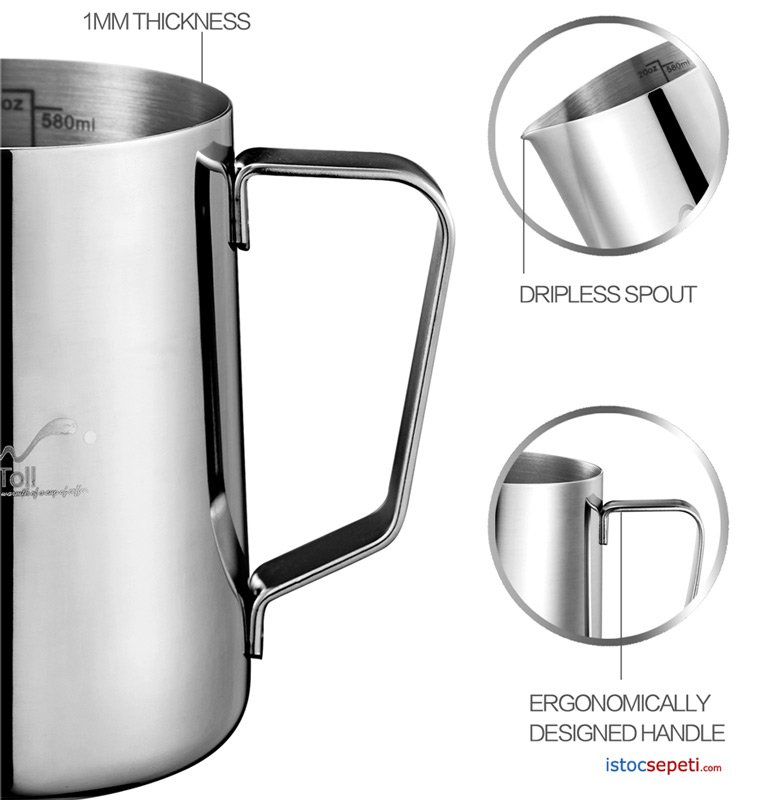 Süt Köpürtme Potu Pitcher Espresso Kahve Sürahisi Barista Latte