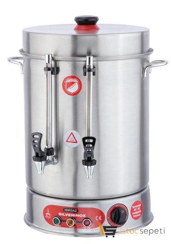 SilverInox İkazlı Çay Makinesi Metal Musluklu 160 Bardak Kapasiteli 15 L