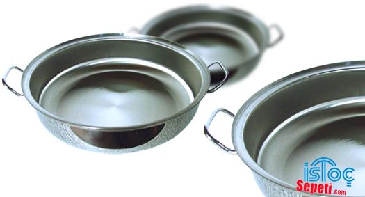 Helvane Tencere Paslanmaz Çelik 3 Tabanlı Sanayi Tencere 70 Litre 65x25cm Kod: 1150400