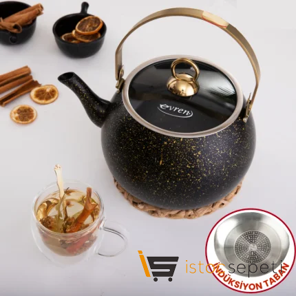 Gold Stone İndüksiyonlu Küre Bitki Çayı Demliği Orta Boy 2 lt