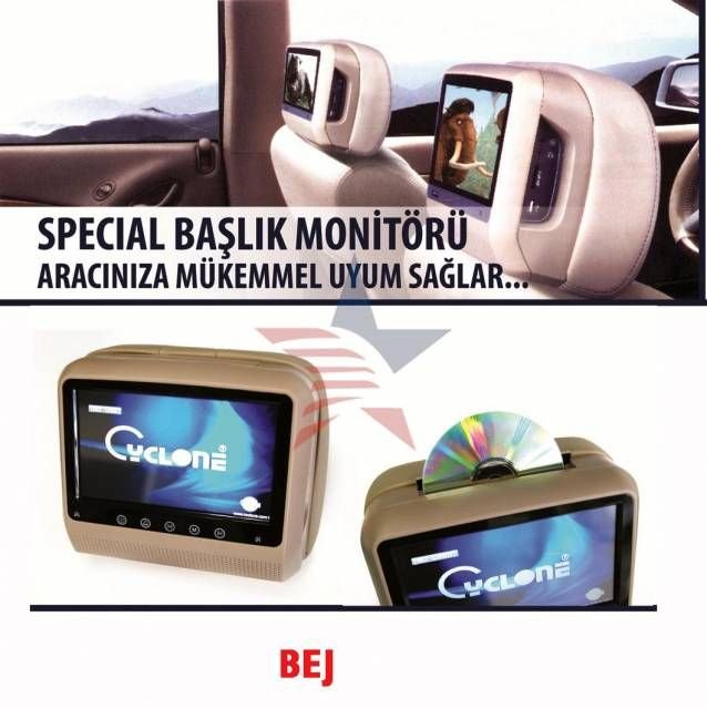 Cyclone Special TV DVD Monitör BEJ Başlık SETİ 2 Lİ 34d505