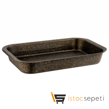 38x24 Cm Gold Stone Dikdörtgen Fırın Tepsisi 3.6 Lt
