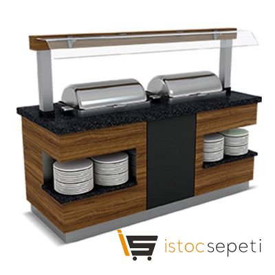 Empero Sümela Sıcak Servis Ünitesi Nefeslikli 3 Chafing Dish