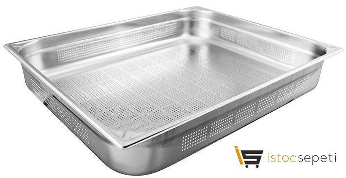 Öztiryakiler Köşe Desenli Delikli Gastronom Küvet GNP 1/1x6.5, 32.5x53x6.5 cm