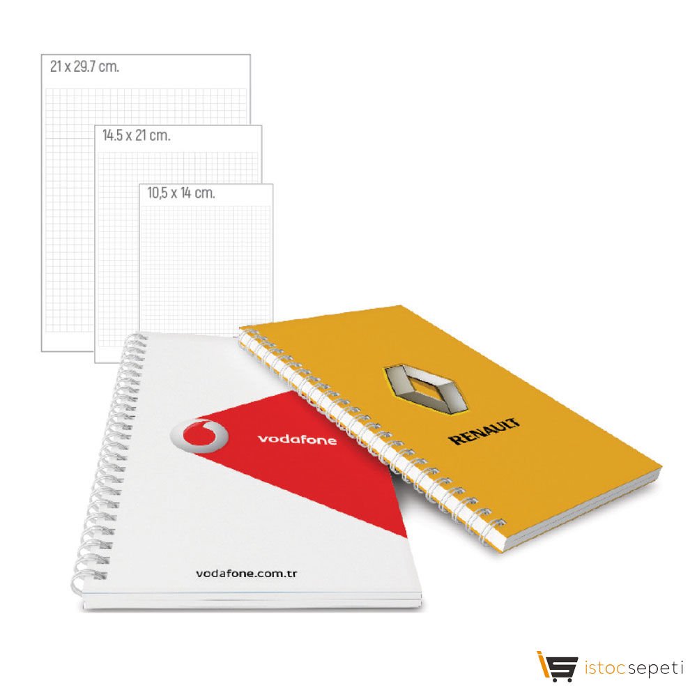 Yandan Spiralli Karton Defter 14.8 x 21 cm Promosyon