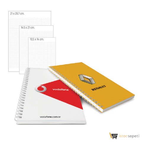 Yandan Spiralli Karton Defter 14.8 x 21 cm Promosyon