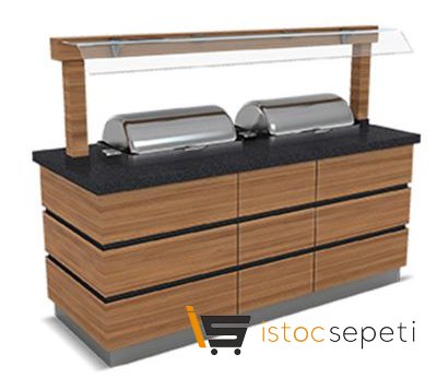 Empero Kapadokya Sıcak Servis Ünitesi Nefeslikli 3 Chafing Dish