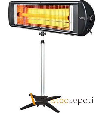 Kumtel 2500W Ecoplus Ayaklı Infrared Siyah Ufo Soba