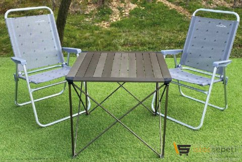 Campout Büyük Masa +2 Plaj Sandalye Set