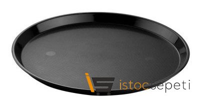 Gastronomi Yuvarlak Servis Tepsisi 40.5 cm Siyah