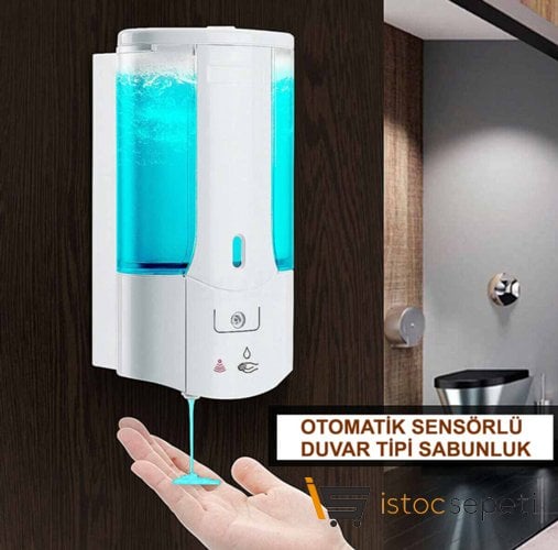 Xinda Beyaz Duvara Monte Sensörlü Şeffaf Otomatik Sıvı Sabunluk 400 ml AH-29