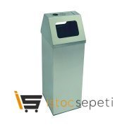 Arı Metal 1773 54 Lt Kare Kapaklı Çöp Kovası Paslanmaz 30X30X60+15 Cm