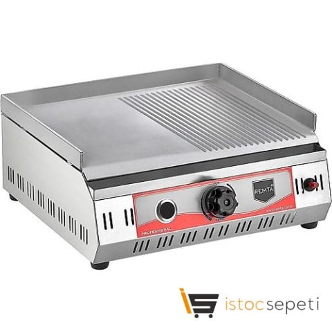 Pleyt Izgara 50cm LPG - TÜPLÜ Izgara Köfte Makinası Yarı Oluklu ve Yarı Düz Izgaralar
