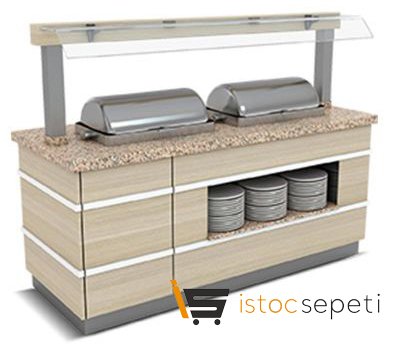 Empero Galata Sıcak Teşhir Ünitesi 2 Chafing Dish Nefeslikli