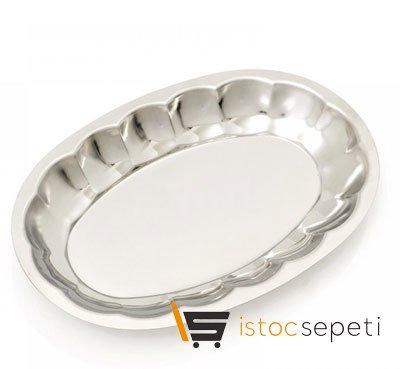 Asven Çelik Dilimli Kayık Tabak 24.5 CM