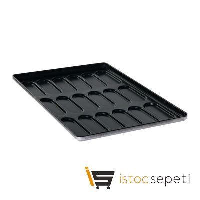 Sandviç Ekmeği Tavası Alüminyum 15 Gözlü 1.5 mm 40x60 cm Kaplamalı Siyah