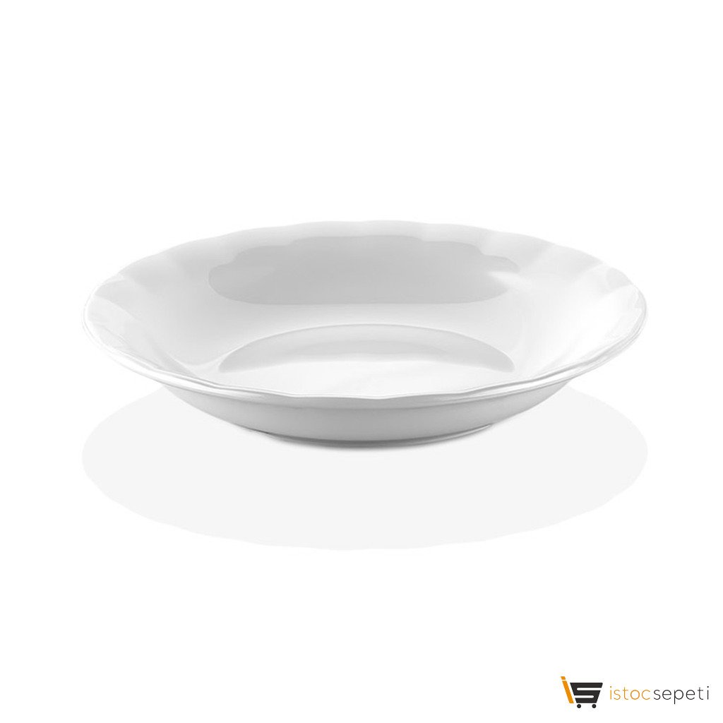 Beyaz Oluklu Tabak  18.5 cm GP-P18