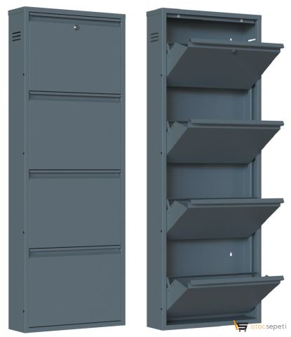 Modern ayakkabı dolabı 4 katlı metal 10 adet toptan