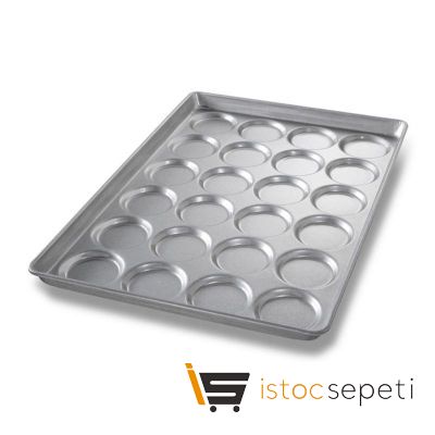 Hamburger Ekmeği Tavası Alüminyum 24 Gözlü Göz Çapı 125 mm 1.5 mm 60x90 cm