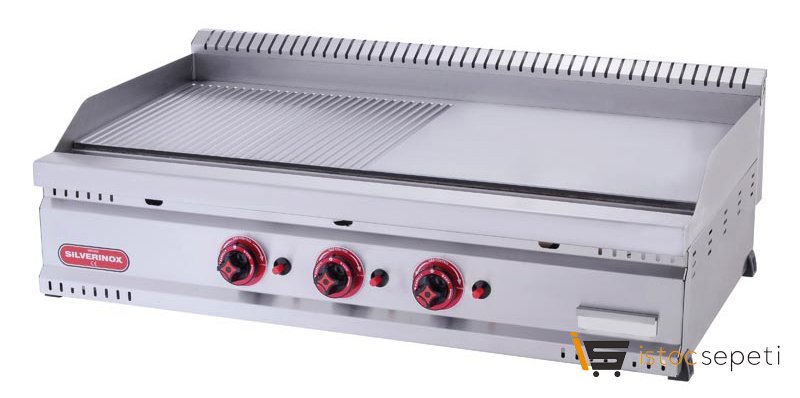 SilverInox 600 Seri Yarı Oluklu Izgara 80x80cm LPG'li
