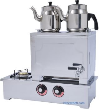 Doğalgazlı Çay Kazanı Fiyatları 2 Demlikli CE Belgeli 30 Litre