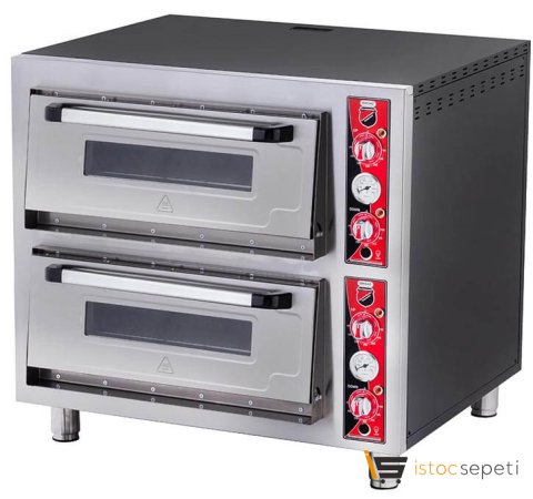 SilverInox Çift Katlı Pizza Fırını 8 Pizza Kapasiteli Elektrikli