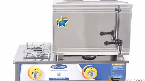 İdeal Çelik Gazlı Çay Ocağı 2 Demlikli 25'lik