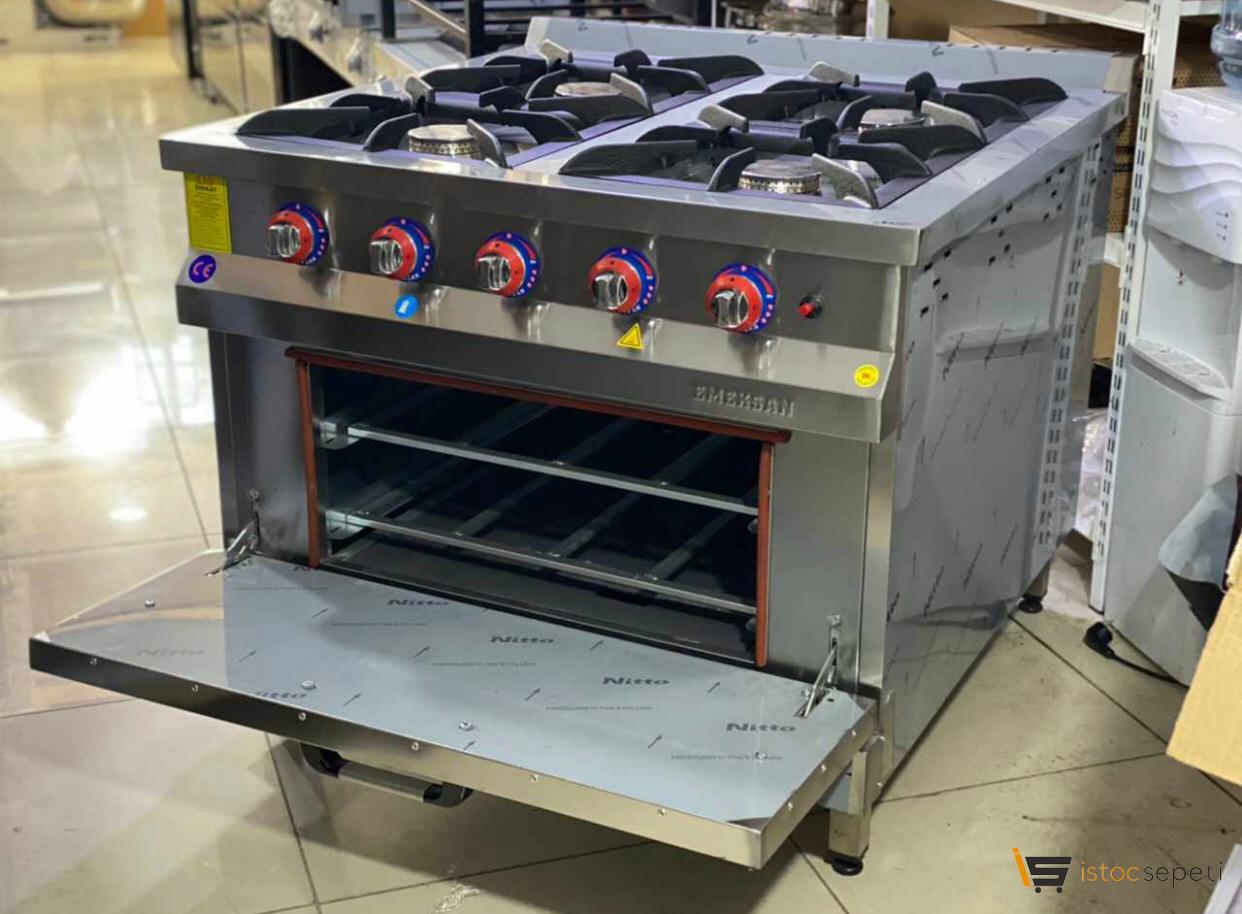 4 lü kuzine fırın doğalgazlı üstü ocak alt kısmı fırın 100 cm