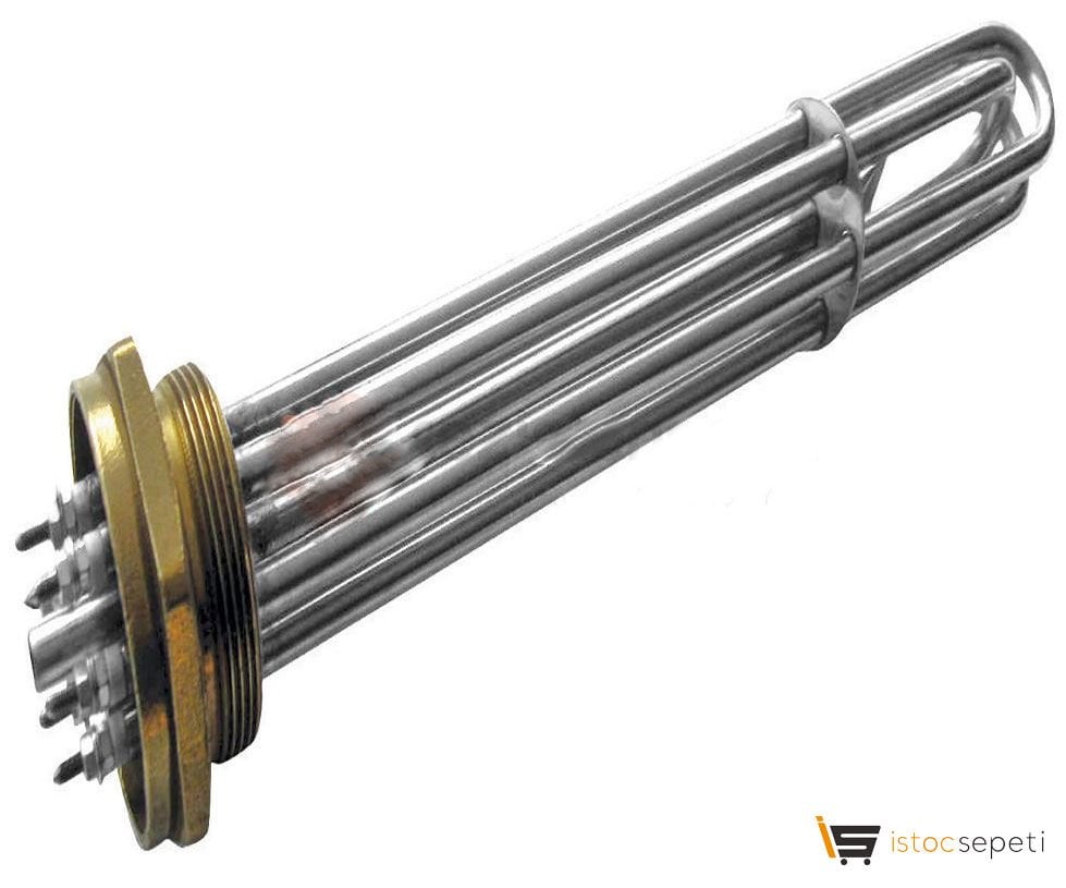 2” Somunlu Üç Elemanlı Rezistans 3x1500Watt (TERM.ÇUBUKLU) L:35cm
