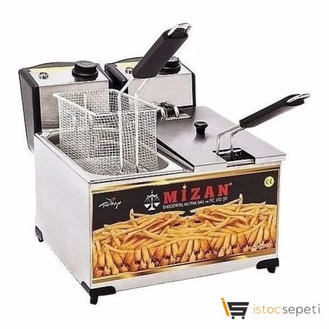 Mizan 5+5 Litre Çift Hazneli Elektrikli Kapaklı Fritöz