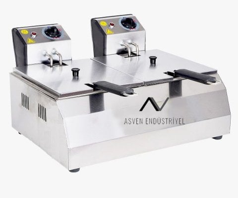 Endüstriyel Fritöz Makinesi 5+5 Elektrikli Çelik