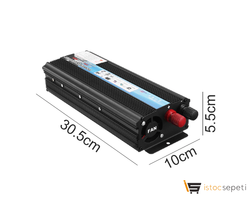 Araç İnvertörü 24 V 220V 5000W  Güç İnvarteri Sinus İnversor Gerilim Trafosu Dönüştürücü