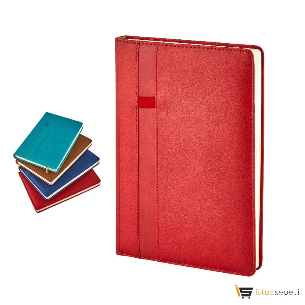 Kırmızı Termo Deri̇ Ajanda Ebat: 17 x 24 cm Promosyon