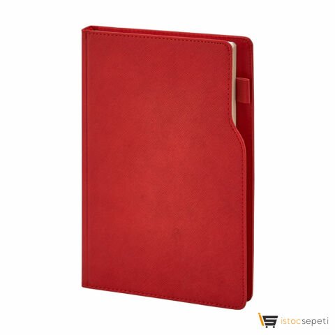 Kırmızı Termo Deri̇ Ajanda Ebat: 17 x 24 cm Promosyon
