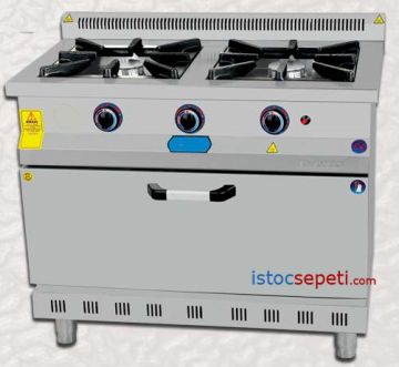 Tüplü Kuzine Ocak 2 Gözlü Altı Fırınlı Sanayi Tipi Yemek Ocakları