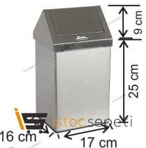 Arı Metal Sallanır Kapak Paslanmaz Çelik Çöp Kovası 11 Lt