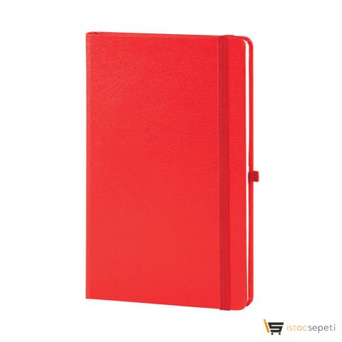 Kırmızı-96 Yaprak Cilt Bezi̇ Defter Ebat: 13 x 21 cm / 224 Sayfa (IVORY KAĞIT) Promosyon