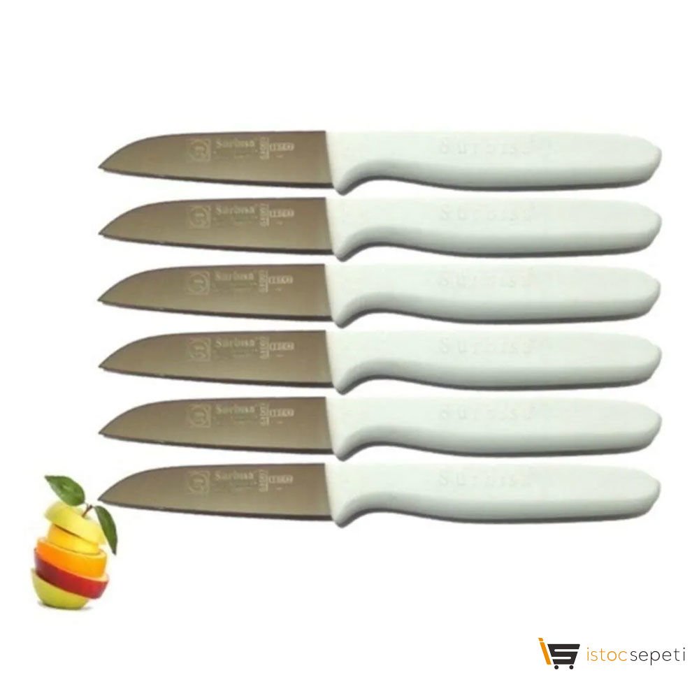 6 Lı Set Beyaz Meyve Bıçağı