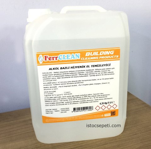 El Dezenfektanı 5 Litre Antibakteriyel Dezenfektan Alkol Bazlı
