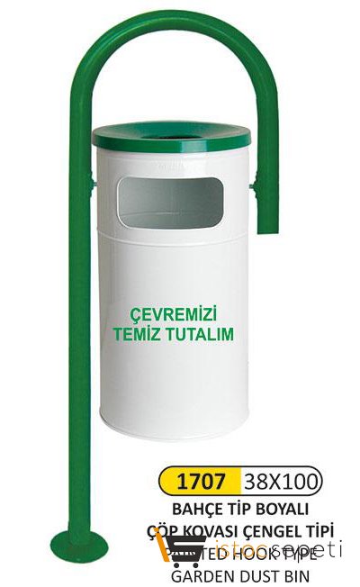 Arı Metal 1707 Bahçe Çöp Kovası Çengel Tip Boyalı
