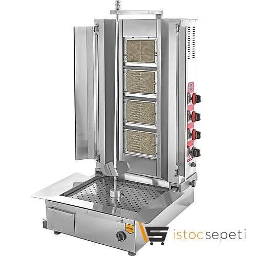 Alttan Motorlu Tüplü 4 Yatay Radyanlı Döner Ocağı