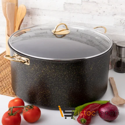 40 Cm Gold Stone Maksi Derin Tencere 24 Lt