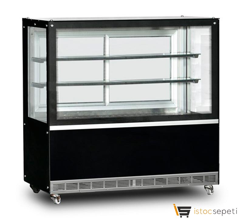 Isıtmalı Düz Camlı Teşhir Dolabı 562 L 130x70x130 cm
