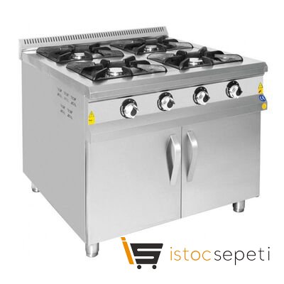 Karacasan Dolaplı Kuzine 4 Gözlü 1000x600x850 mm Elektrikli