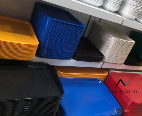 Mavi Plastik Servis Tepsisi 27x36 cm 10 Adet Toptan Satış