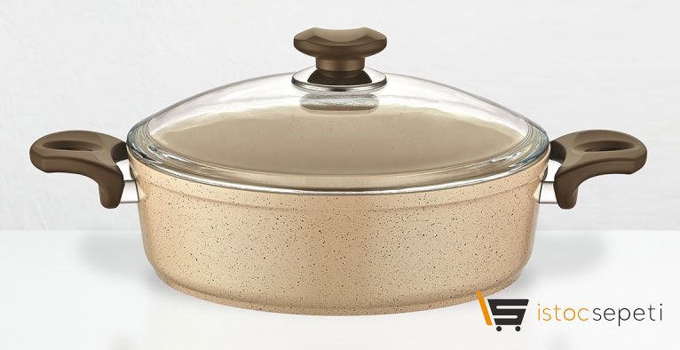 Asven Safran Granit 24 cm Basık Tencere