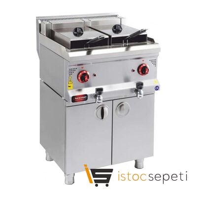 Karacasan 600 Seri Set Üstü Dolaplı Fritöz Çiftli Hazneli Elektrikli