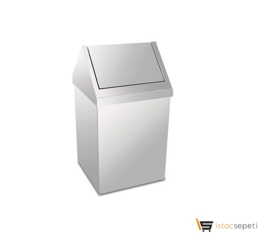 Krom Çatı Kapaklı Çöp Kovası Krom 54 LT 3800-354