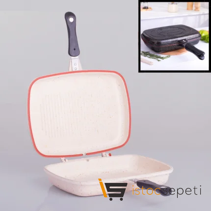 36 Cm Cream İkiz Grill Tava