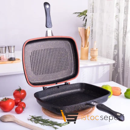 36 Cm Gold Stone İkiz Grill Tava